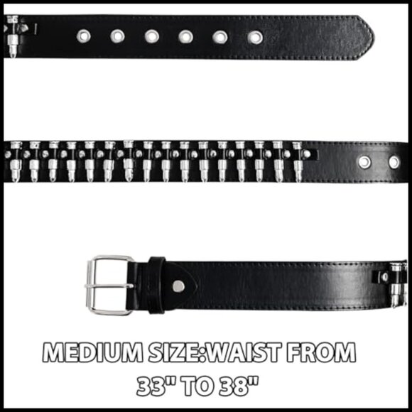 Studded Belt with Bullet Rivets, PU Leather, Adjustable Goth Style main image 6